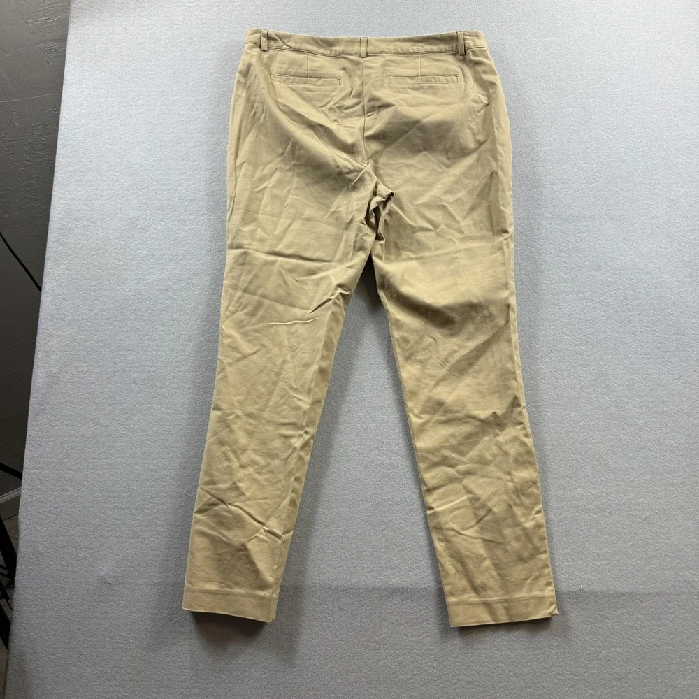 Michael‎ Michael Kors Pants Womens 10 Beige Slim Ankle Chino Zip Pockets Stretch